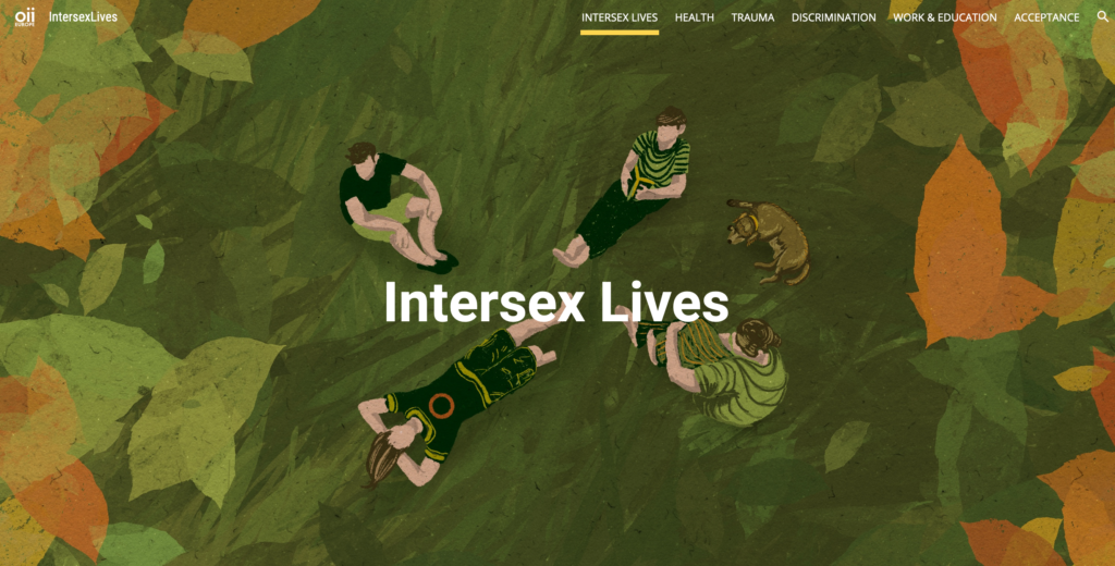 screenshot of our campaign website intersex lives 2020