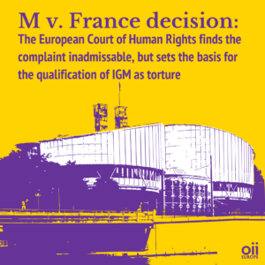 The European Court of Human Rights finds the complaint inadmissable, but sets the basis for the qualification of IGM as torture