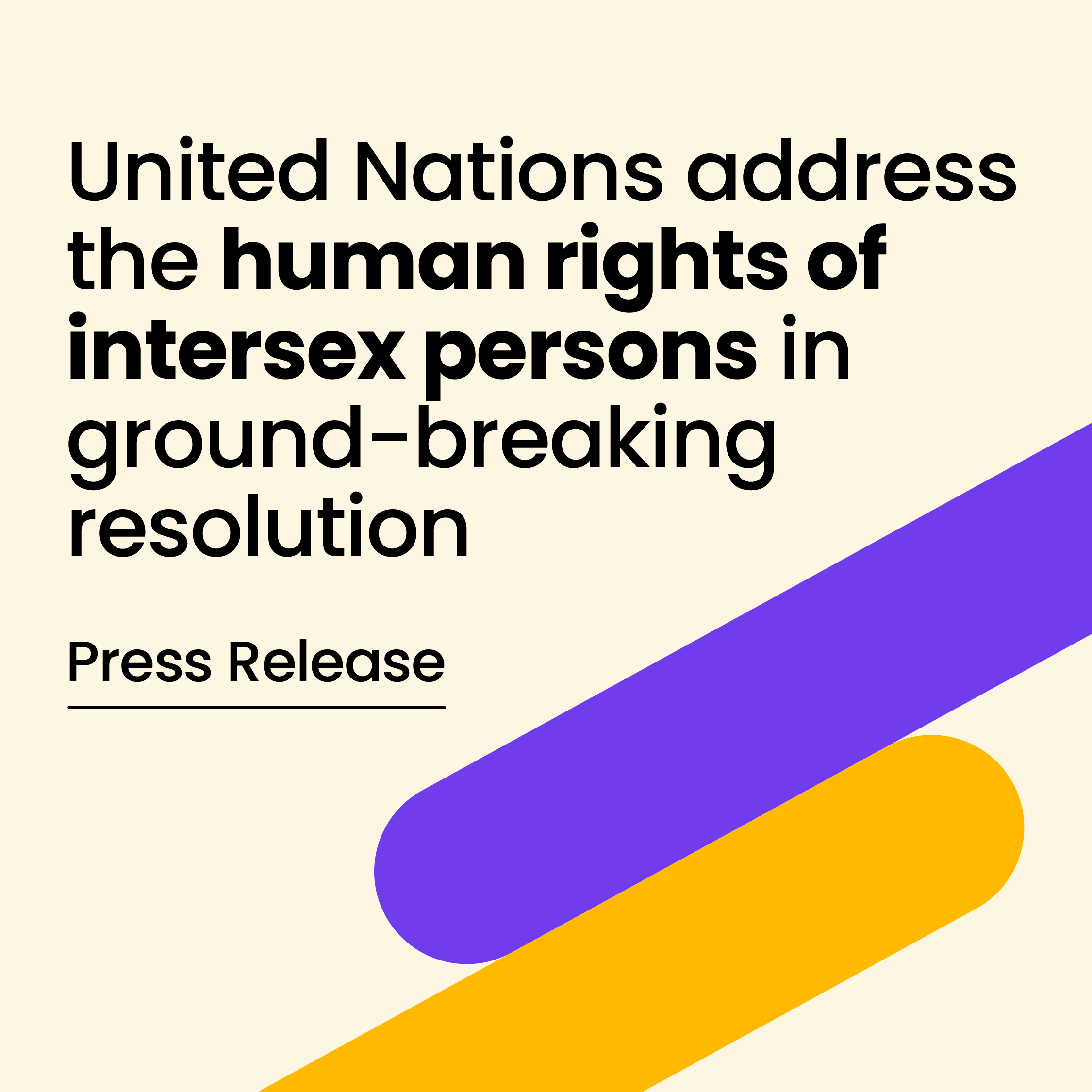 United Nations addresses the human rights of intersex persons in ground-breaking resolution