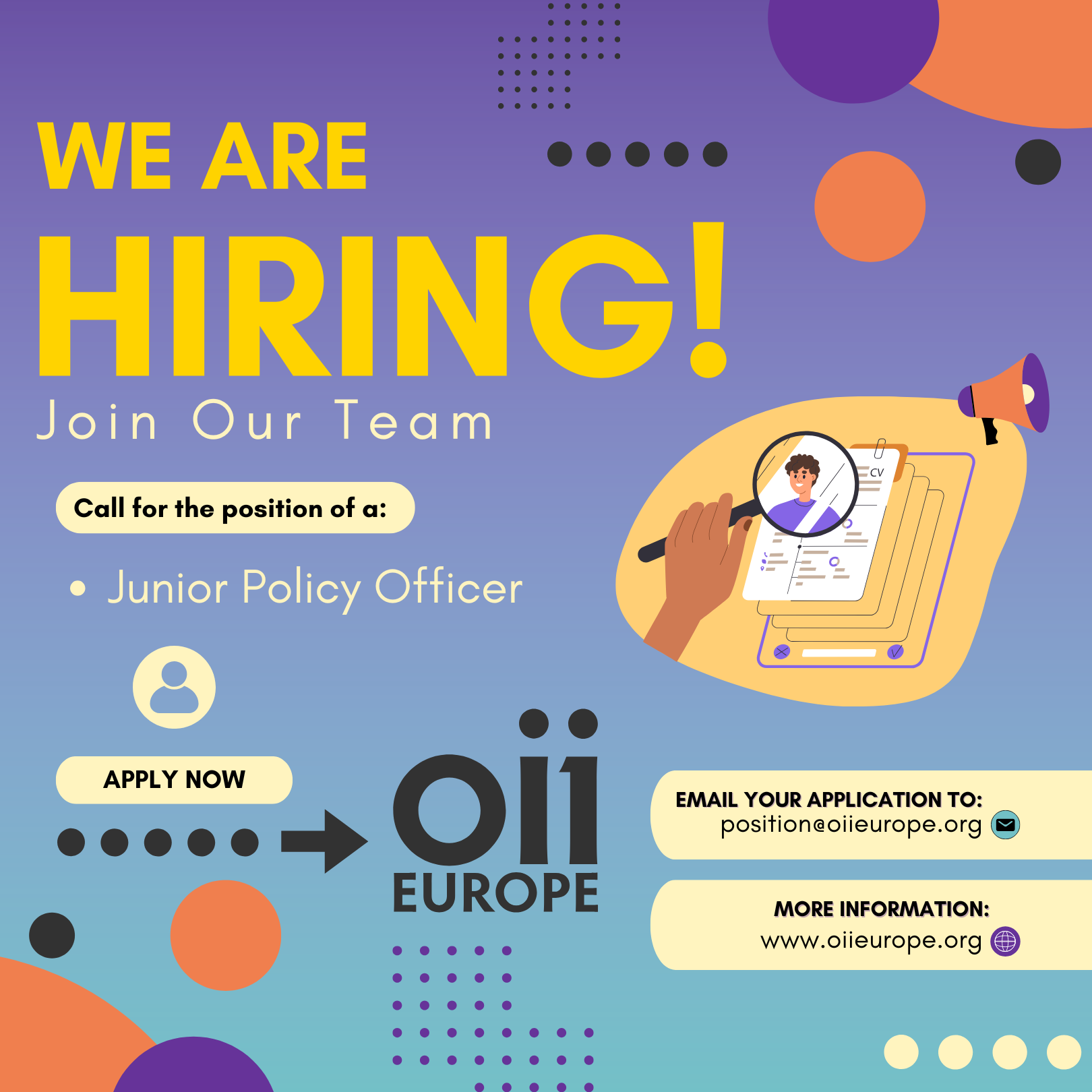 Junior Policy Officer – Call for Position